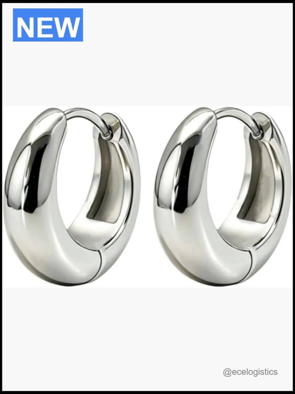 Chunky Small Hoop Earrings 14mm/16mm/19mm Stainless Steel Huggie Earrings with
